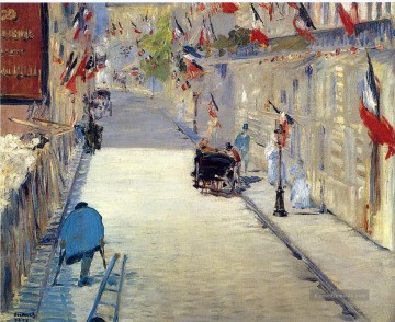 Rue Mosnier mit Flaggen Eduard Manet geschmückt Ölgemälde